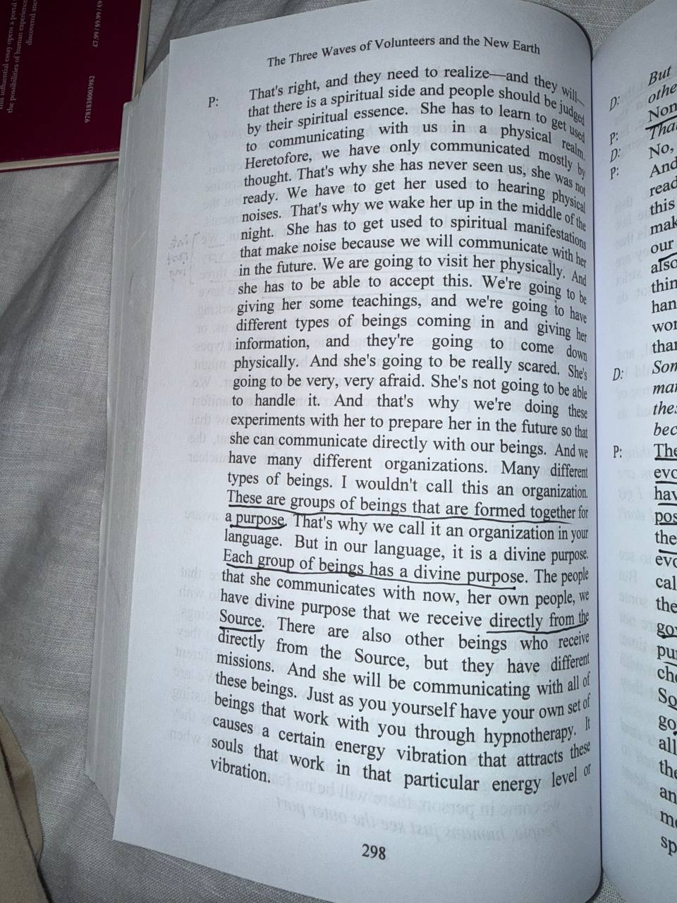 The Three Waves page 298 with underlined divine purpose passage